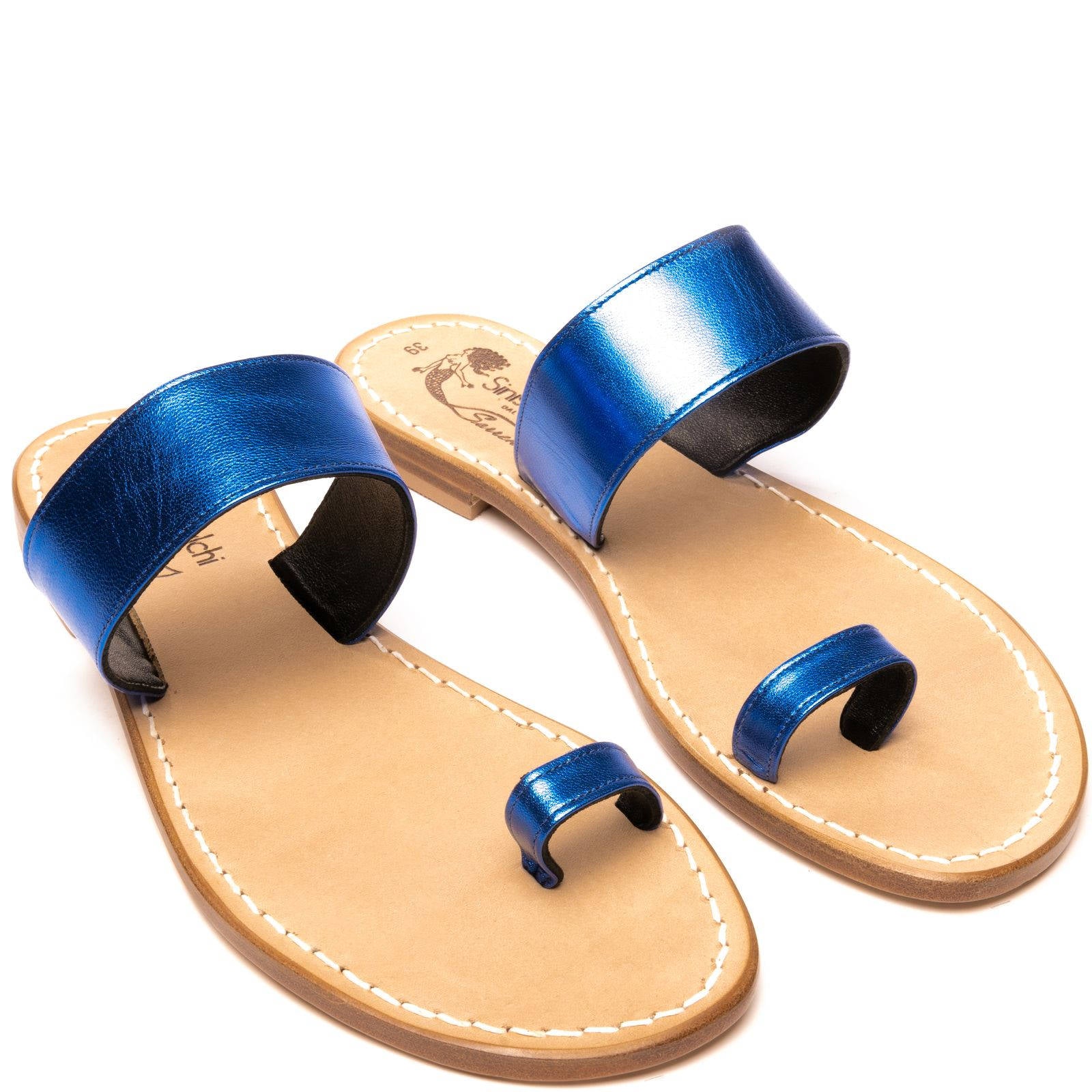 Sandali Ida Laminato Bluette