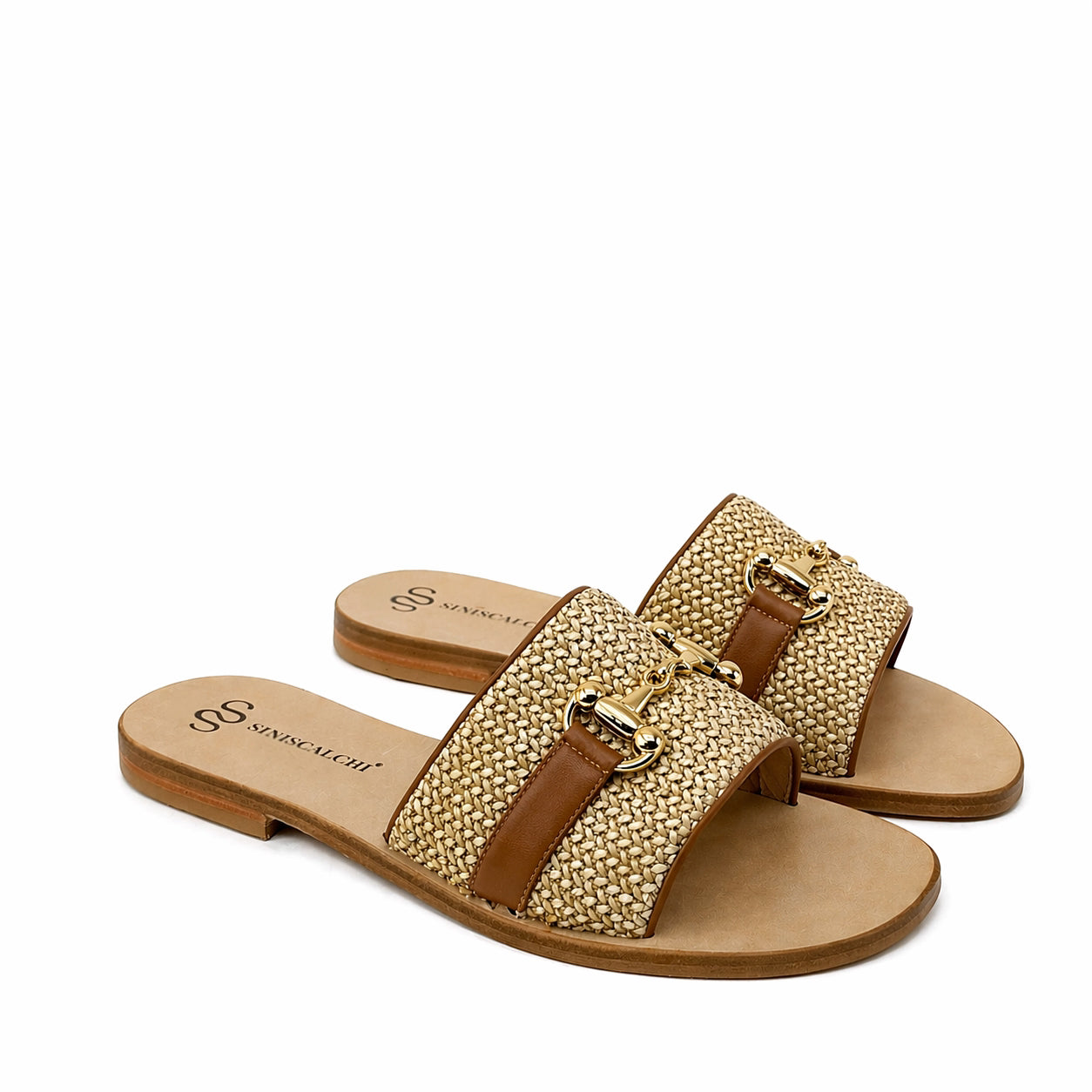 Sandali Fascia Rafia Gold