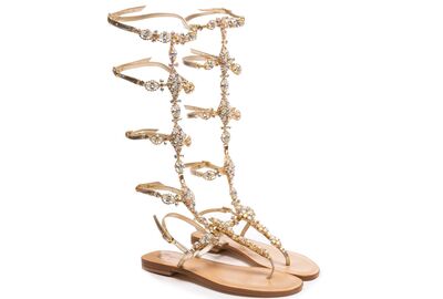 Sandals Cheope, Stone color: Oro/Bianco, Size: 34