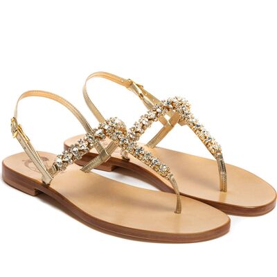 Sandals Rimini, Stone color: Gold, Size: 34