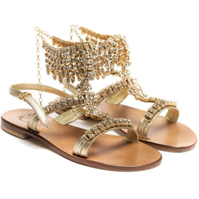 Sandals Bianca, Stone color: Gold, Size: 34