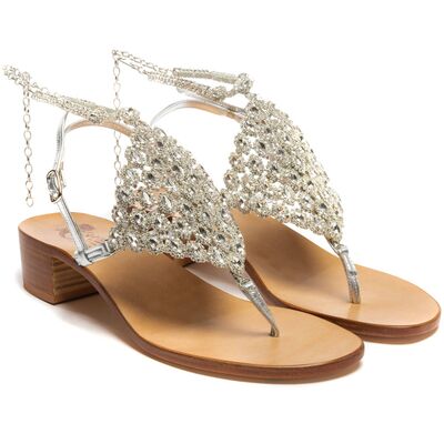 Sandals Noemi, Stone color: Silver, Size: 34