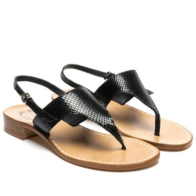 Sandals Luana, Color: Black python, Size: 34