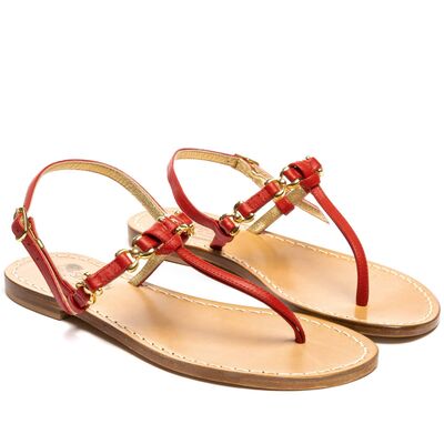 Sandals Tea, Color: Red, Size: 34