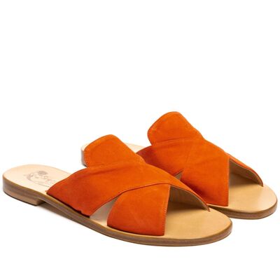 Sandals Oxana, Color: Orange suede, Size: 34