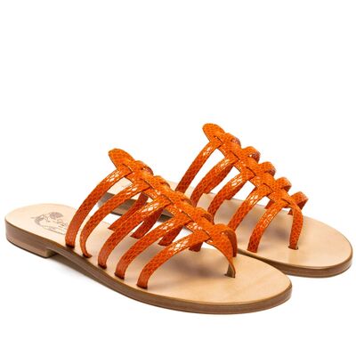 Sandals Pompei, Color: Orange python, Size: 34