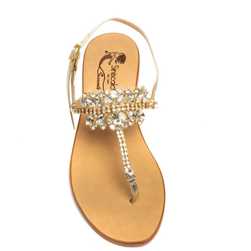 Sandals Milano, Stone color: Gold, Size: 38, 3 image