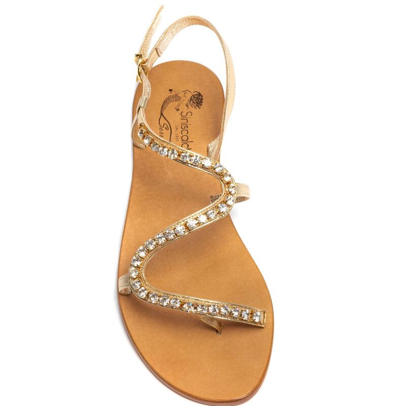 Sandals Siena Luxury, Stone color: Gold, Size: 34, 3 image