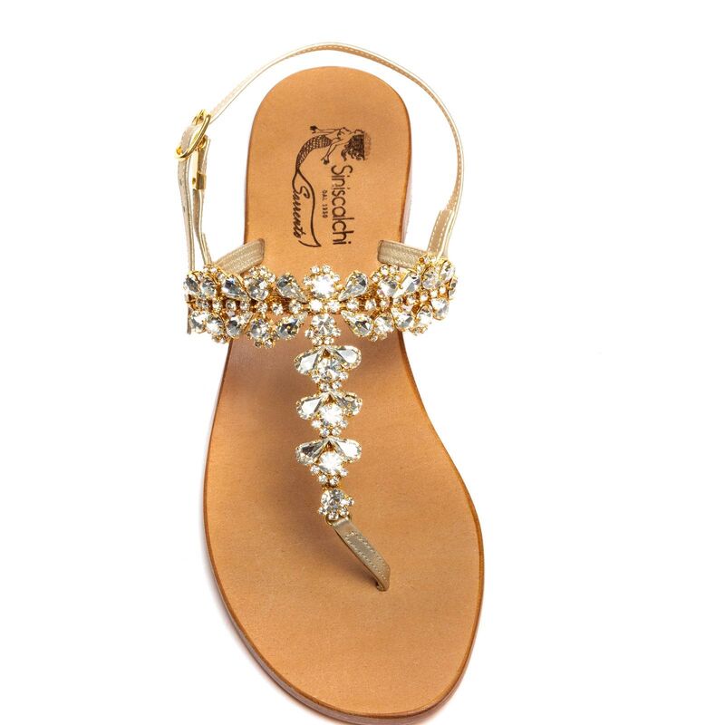 Sandals Dalila, Stone color: Gold, Size: 42, 3 image