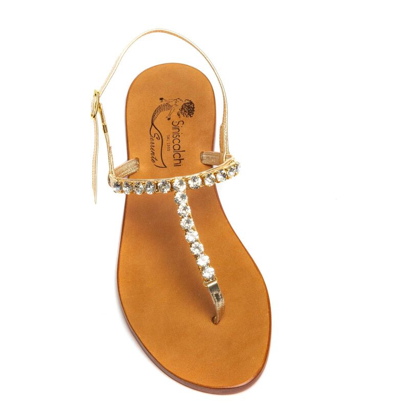 Sandals Titty Luxury, Stone color: Gold, Size: 37, 3 image