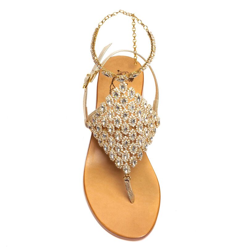 Sandals Noemi, Stone color: Gold, Size: 35, 3 image