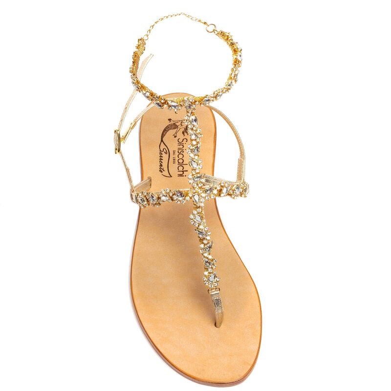 Sandals Savona, Stone color: Gold, Size: 34, 3 image