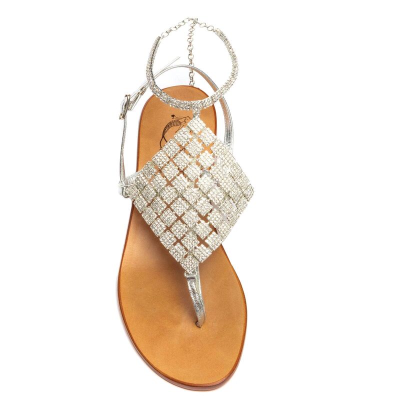 Sandals Valentina, Stone color: Silver, Size: 41, 3 image
