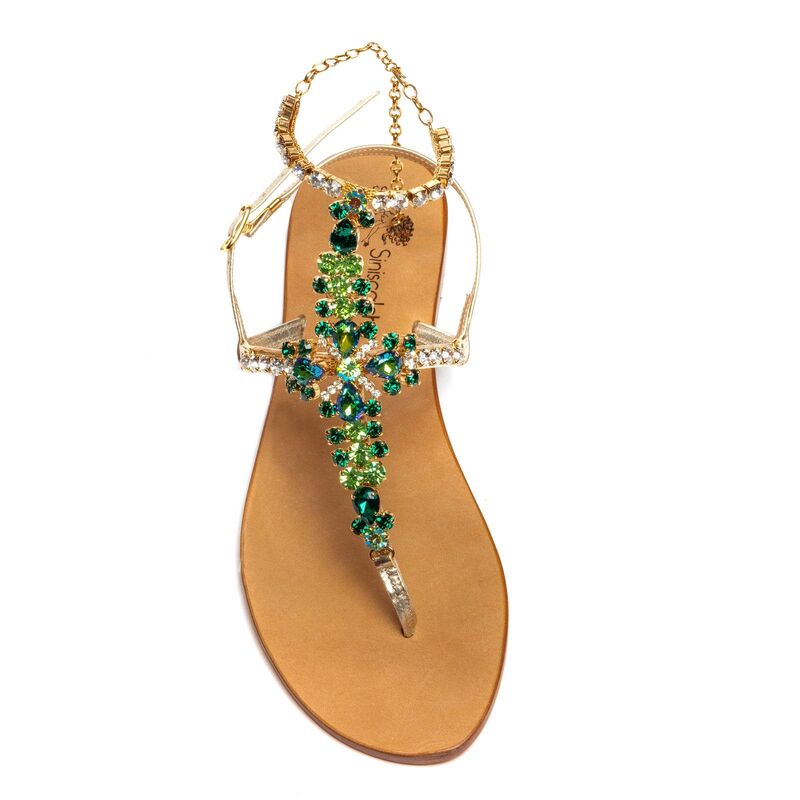 Sandals Corinne, Stone color: Green, Size: 35, 3 image