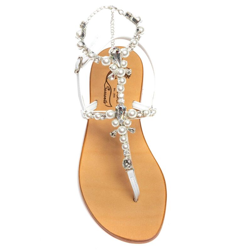 Sandals Alessandra, Stone color: Argento/Bianco, Size: 34, 3 image