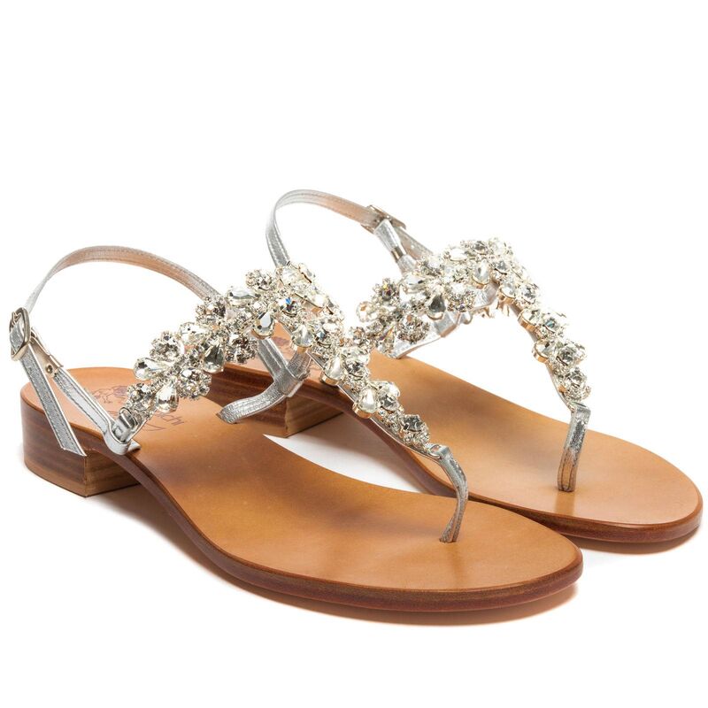Sandals Dalila, Stone color: Silver, Size: 41