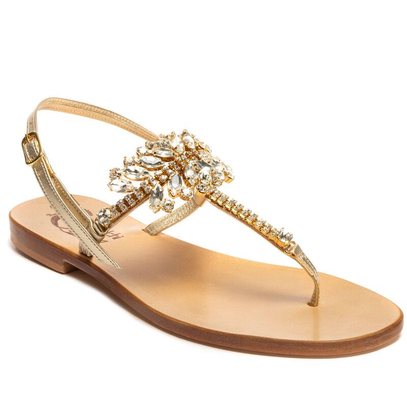 Sandals Milano, Stone color: Gold, Size: 36, 2 image