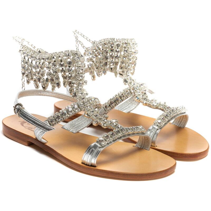 Sandals Bianca, Stone color: Silver, Size: 34