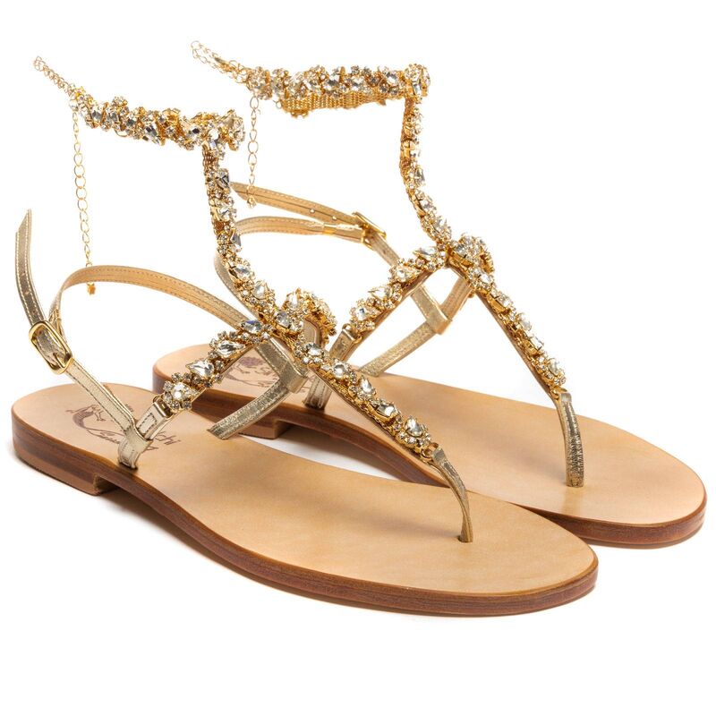 Sandals Savona, Stone color: Gold, Size: 34