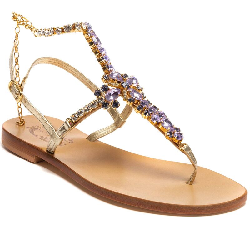 Sandals Corinne, Stone color: Violet, Size: 35, 2 image