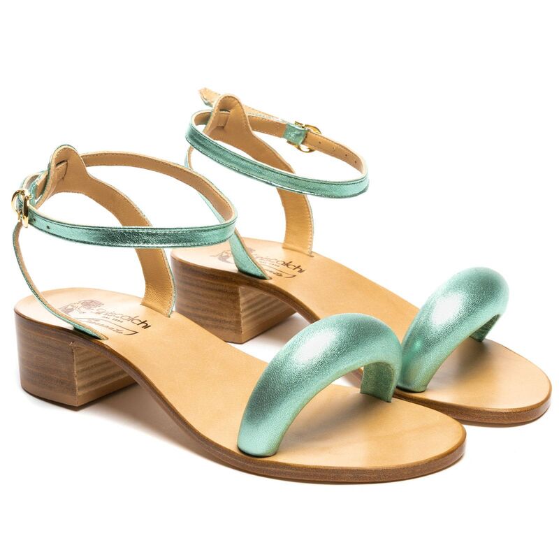 Sandals Lunetta, Color: Laminato verde acqua, Size: 39