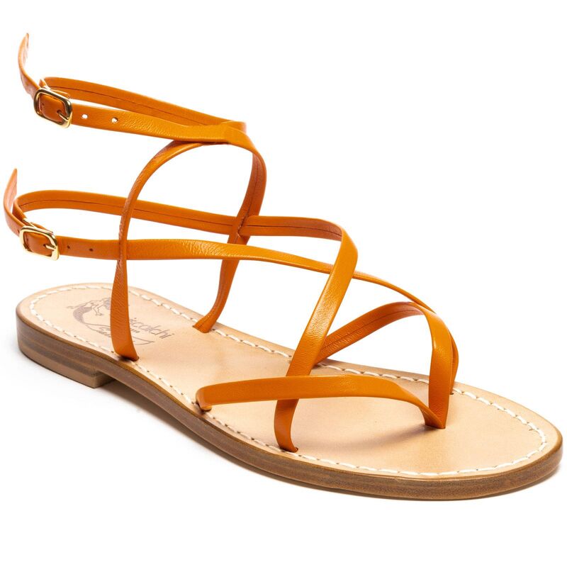 Sandals Vittoria, Color: Orange, Size: 34, 2 image