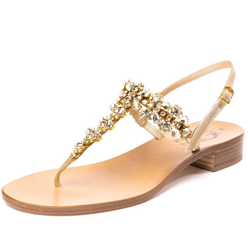 Sandals Dalila, Stone color: Gold, Size: 35, 4 image