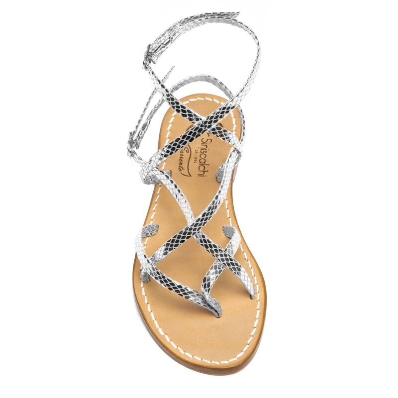 Sandals Vittoria, Color: Silver python , Size: 39, 3 image