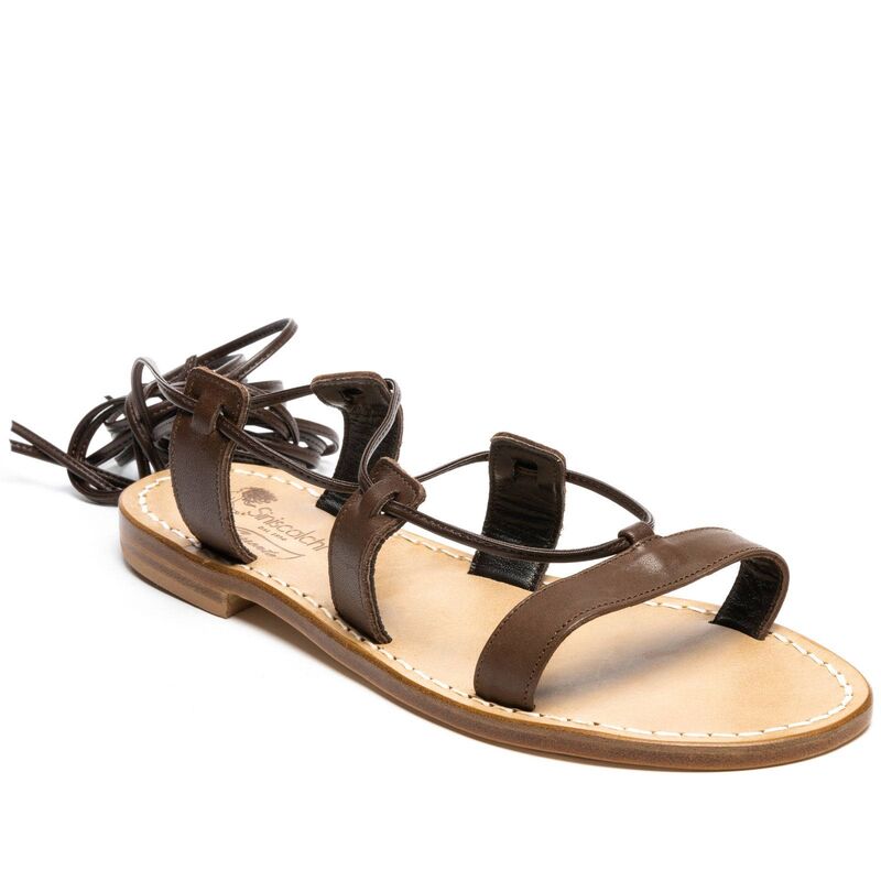 Sandals Sèline Gladiator, Color: Dark-brown, Size: 35, 2 image